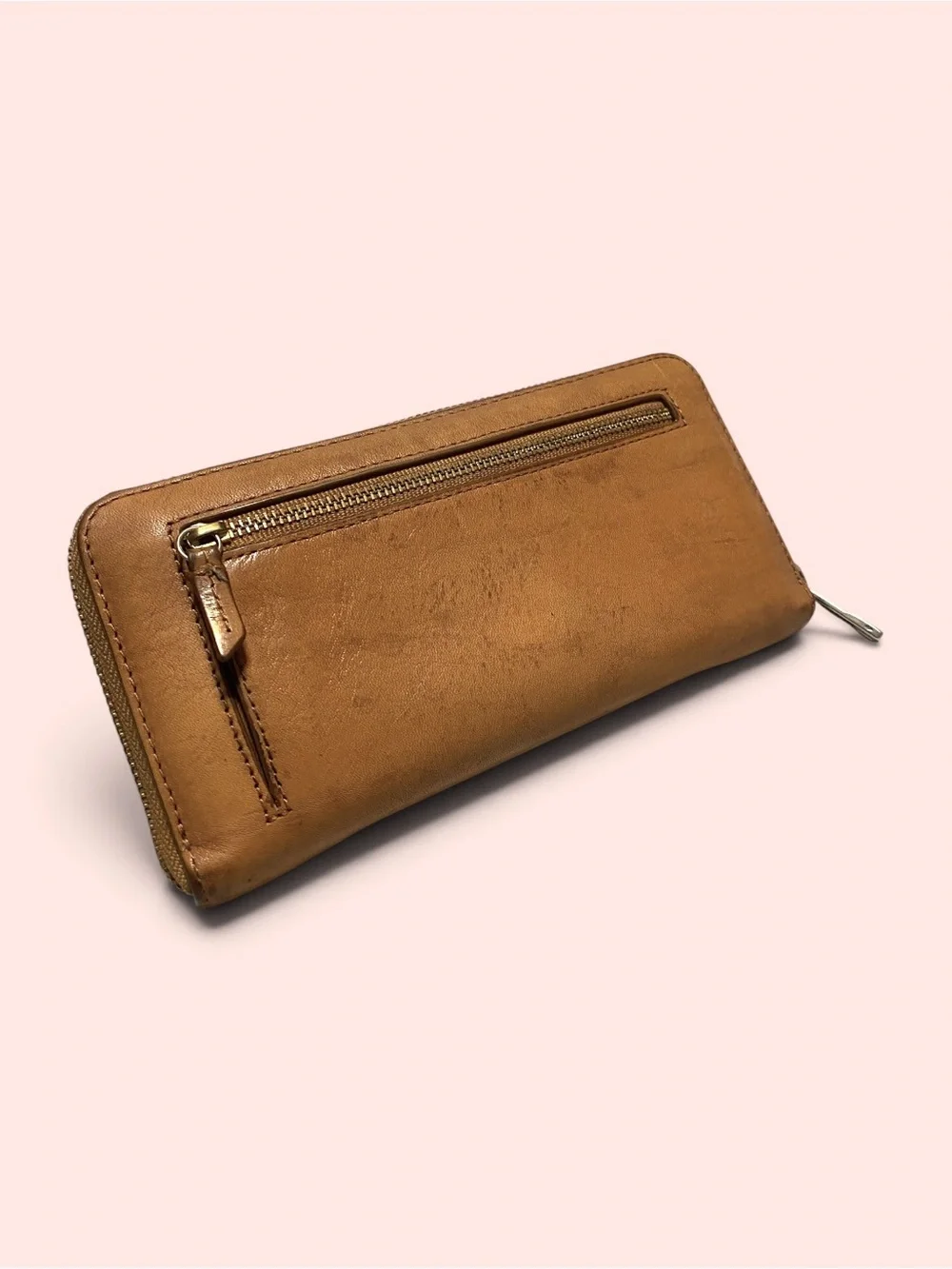 Fossil Tan Full-Zip Wallet